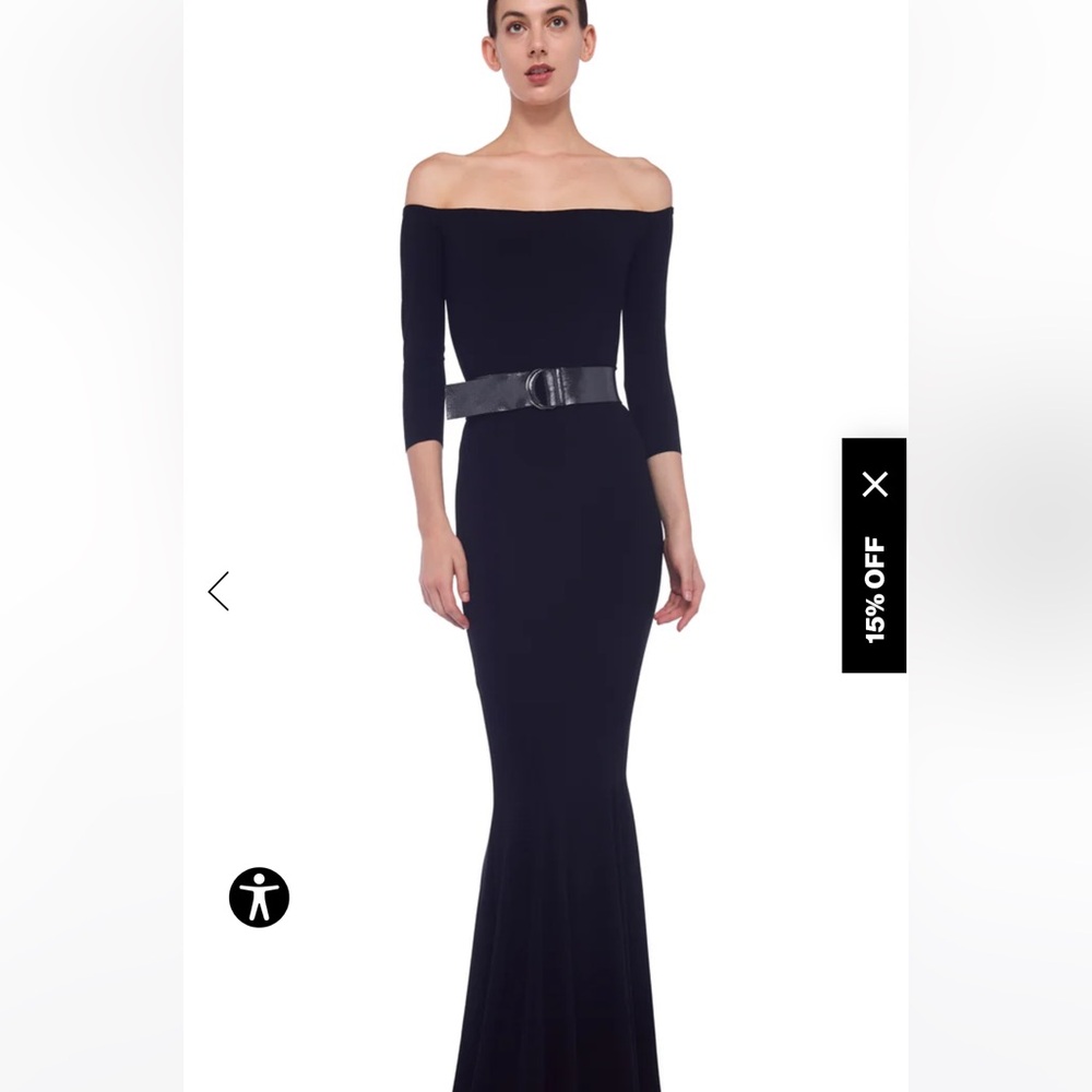 Norma Kamali Off-Shoulder Fishtail Gown